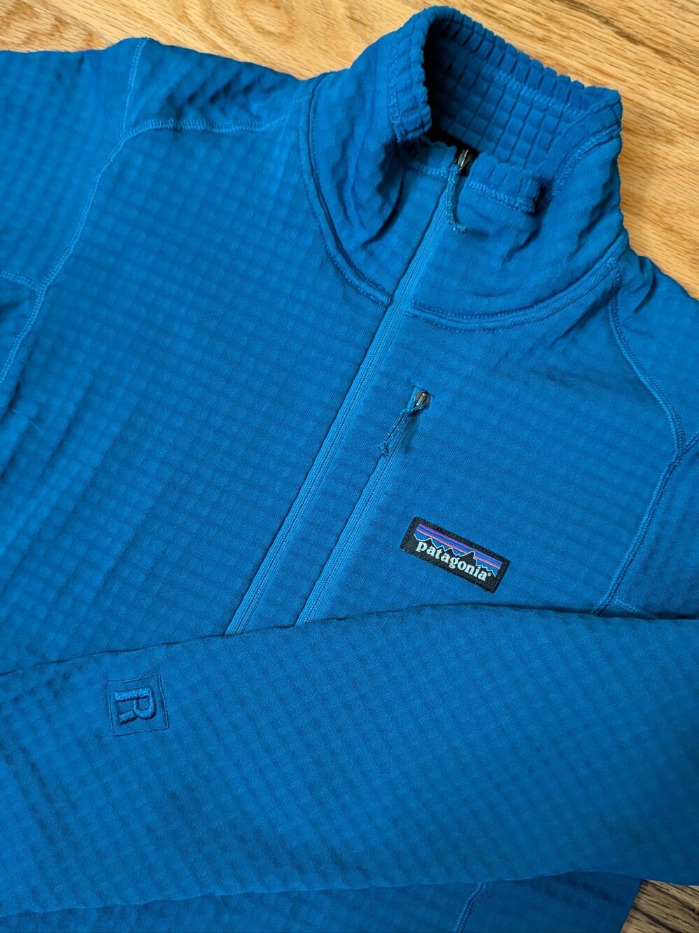 Patagonia R1 Pullover Mens XS Endless Blue Polartec Grid Fleece 1/2 Zip 40110